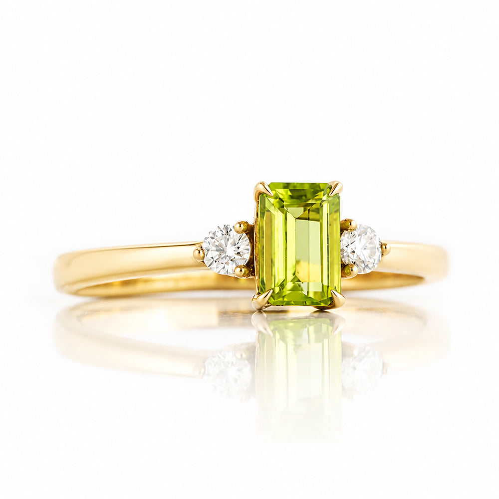 The Bea Ring, Peridot and Diamond - Victoria's Jewellery