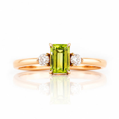 The Bea Ring, Peridot and Diamond - Victoria's Jewellery