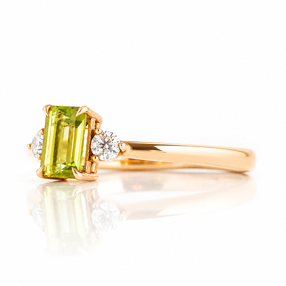 The Bea Ring, Peridot and Diamond - Victoria's Jewellery