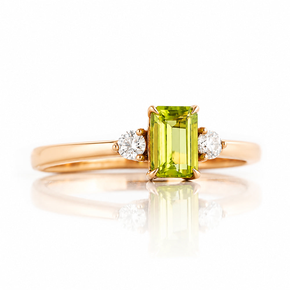 The Bea Ring, Peridot and Diamond - Victoria's Jewellery