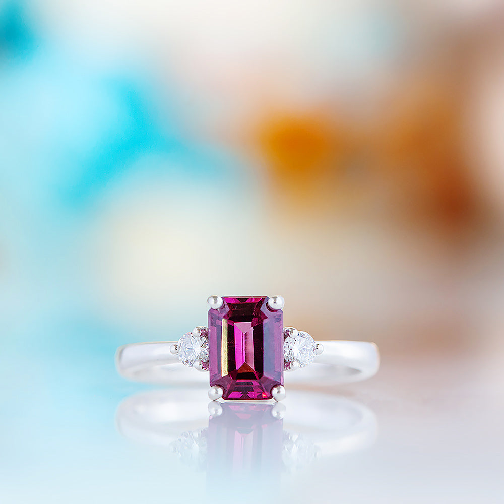 Bea, a Rhodolite and Diamond Ring - Victoria's Jewellery