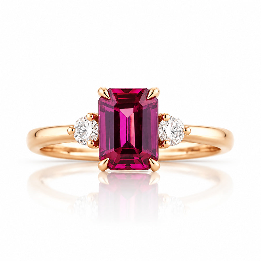 Bea, a Rhodolite and Diamond Ring