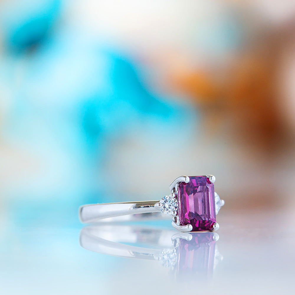 Bea, a Rhodolite and Diamond Ring - Victoria's Jewellery