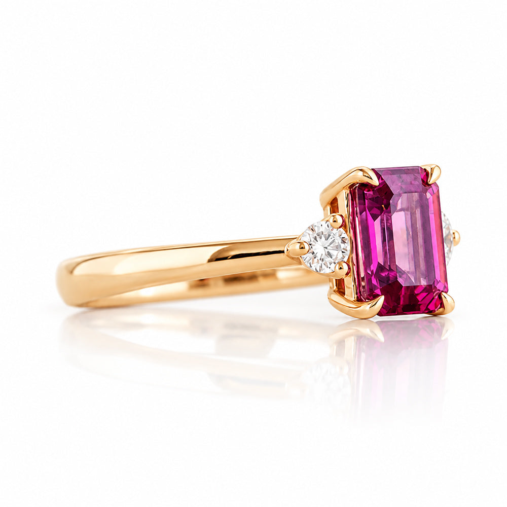 Bea, a Rhodolite and Diamond Ring
