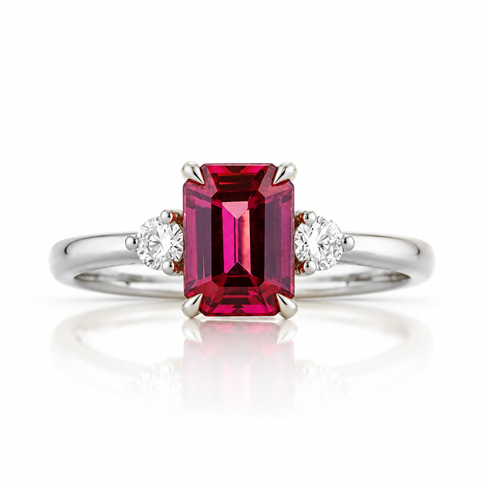 Bea, a Rhodolite and Diamond Ring