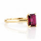 Mari, an Emerald cut Rhodolite Solitaire Ring