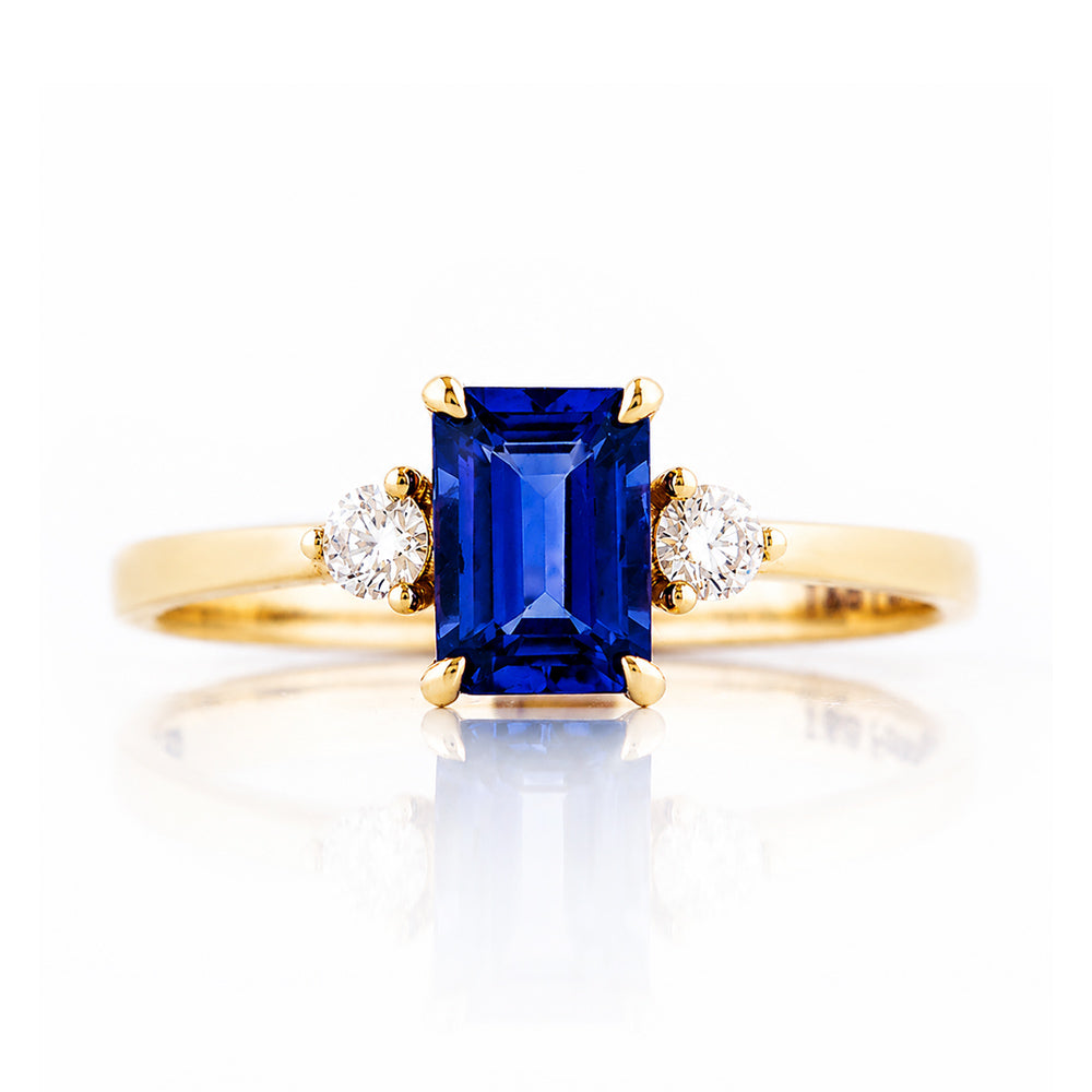 Bea, Lab Sapphire and Diamond Ring