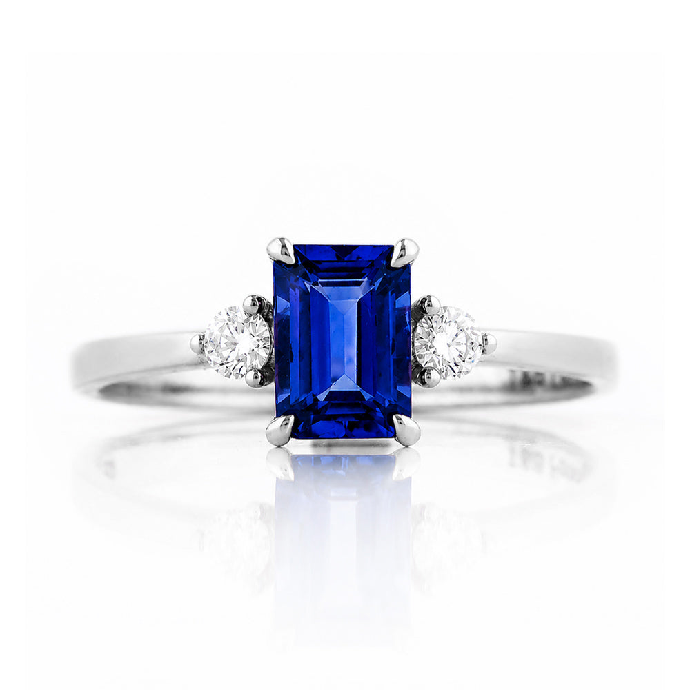Bea, Lab Sapphire and Diamond Ring