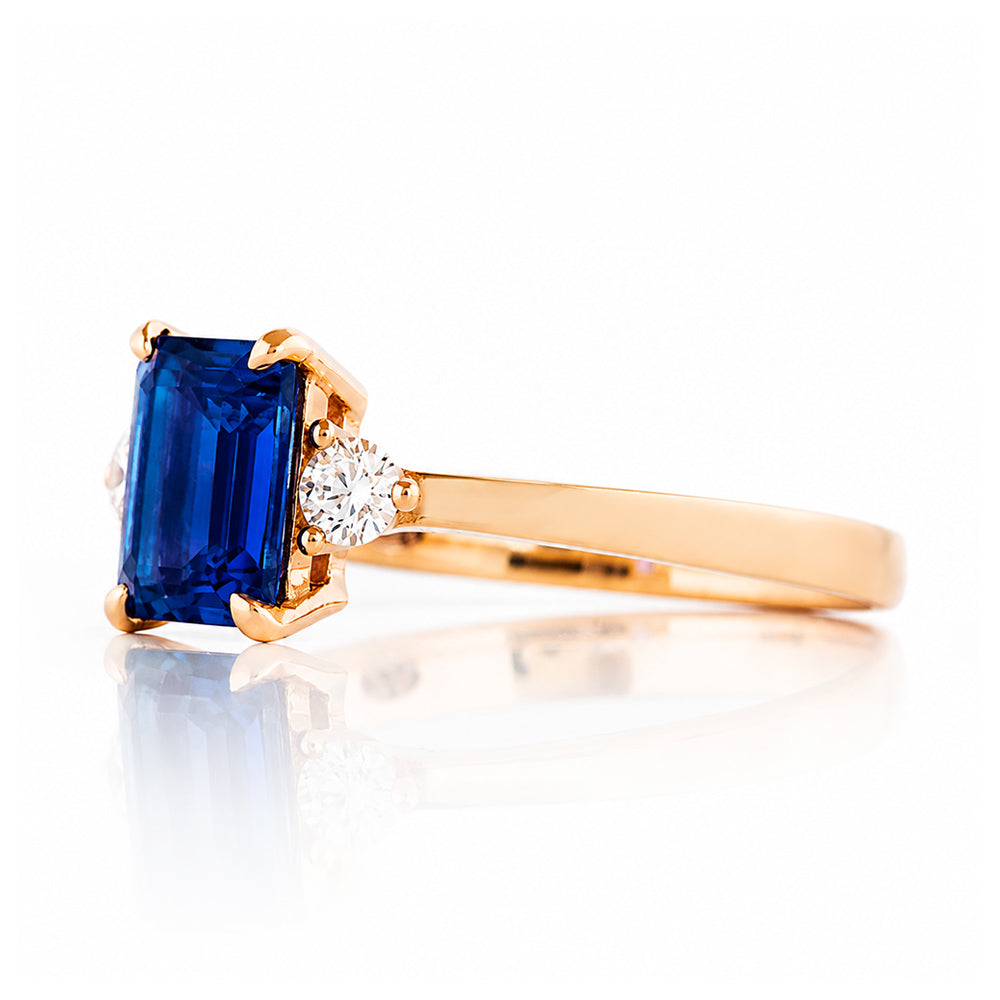 Bea, Lab Sapphire and Diamond Ring