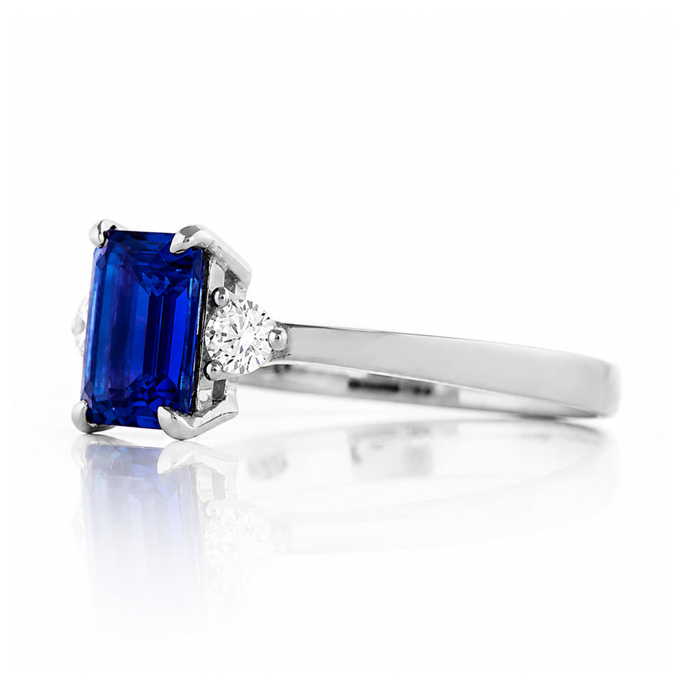 Bea, Lab Sapphire and Diamond Ring