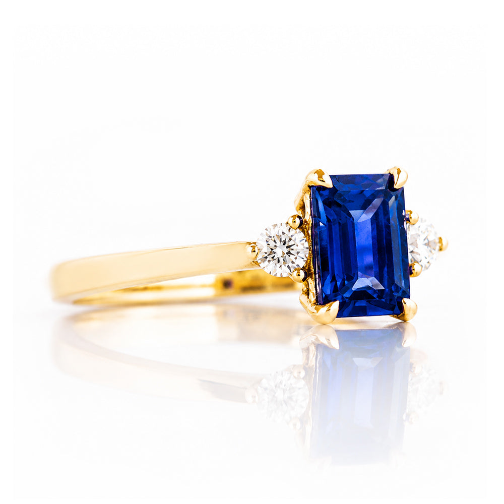 Bea, Lab Sapphire and Diamond Ring
