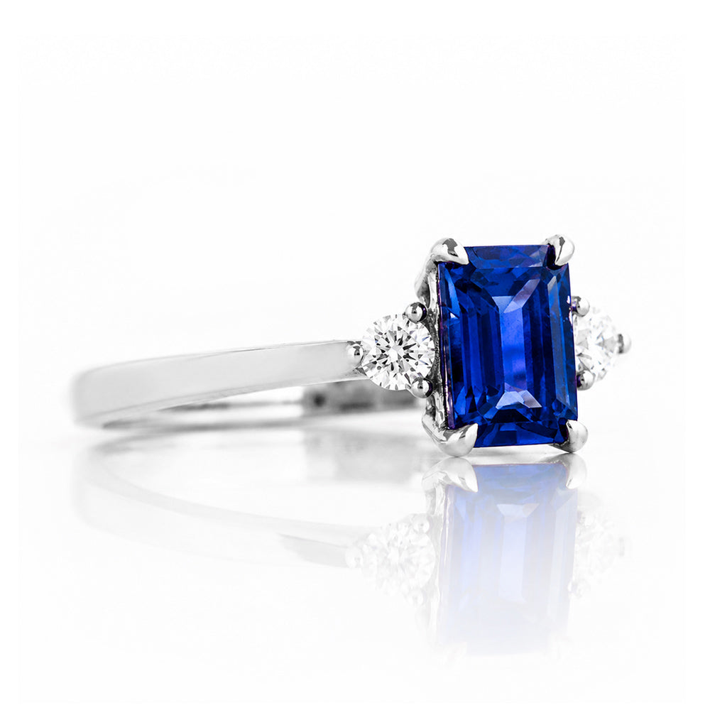 Bea, Lab Sapphire and Diamond Ring