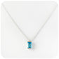 emerald cut swiss blue topaz november birthstone pendant and chain