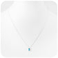 emerald cut swiss blue topaz november birthstone pendant and chain