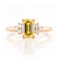 Este, an Emerald cut Yellow Lab Diamond Ring - Victoria's Jewellery