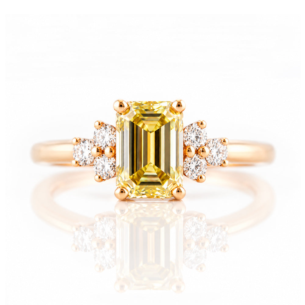 Este, an Emerald cut Yellow Lab Diamond Ring - Victoria's Jewellery