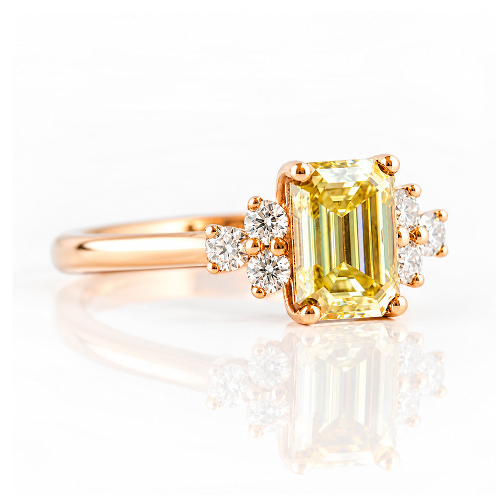 Este, an Emerald cut Yellow Lab Diamond Ring - Victoria's Jewellery