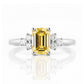 Este, an Emerald cut Yellow Lab Diamond Ring - Victoria's Jewellery