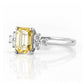 Este, an Emerald cut Yellow Lab Diamond Ring - Victoria's Jewellery