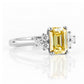Este, an Emerald cut Yellow Lab Diamond Ring - Victoria's Jewellery