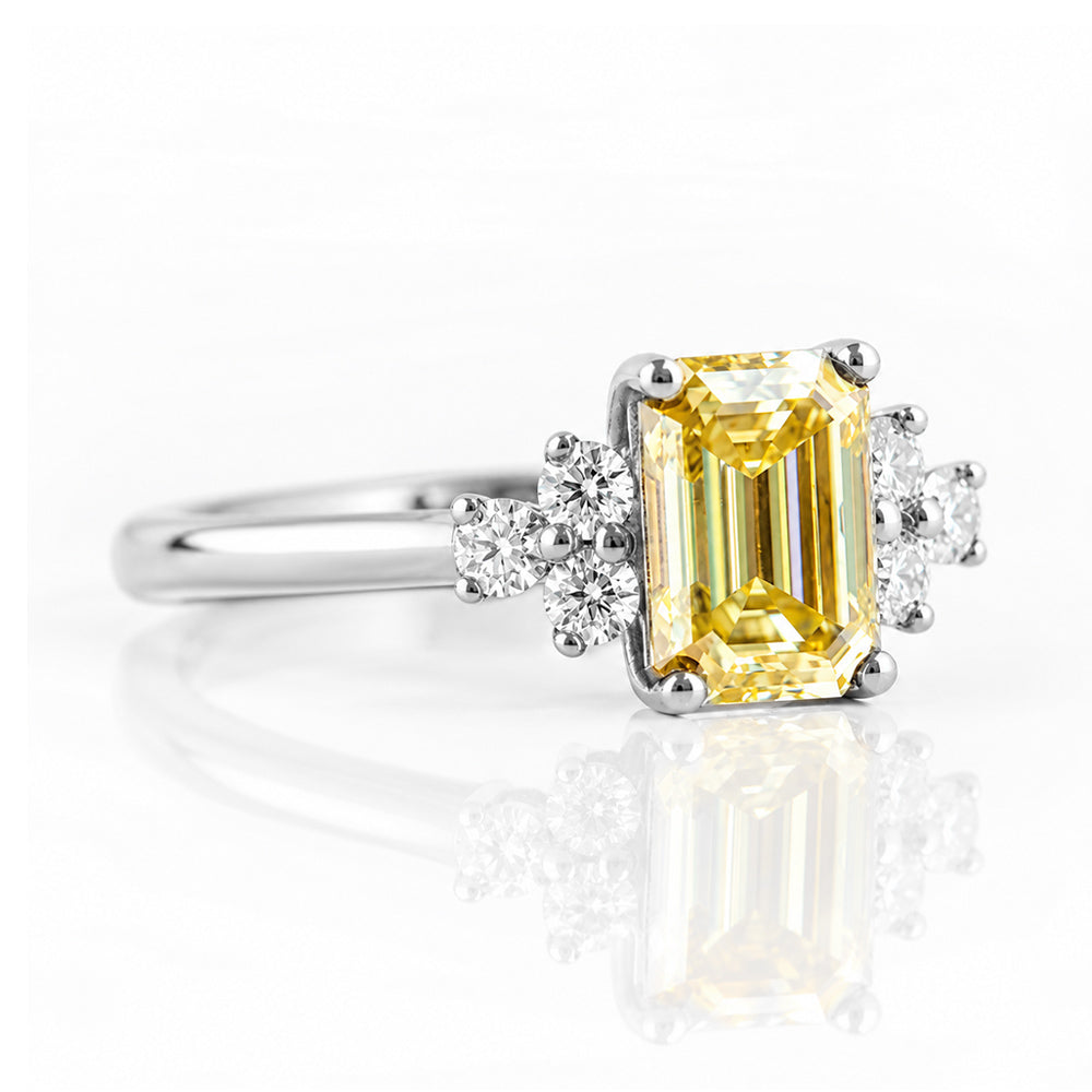 Este, an Emerald cut Yellow Lab Diamond Ring - Victoria's Jewellery