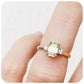 Fancy Yellow Emerald and Round cut Moissanite Trilogy Engagement Wedding Ring - Victoria's Jewellery