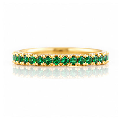 Emma, Emerald Half Eternity Ring - 1.5mm - Victoria's Jewellery