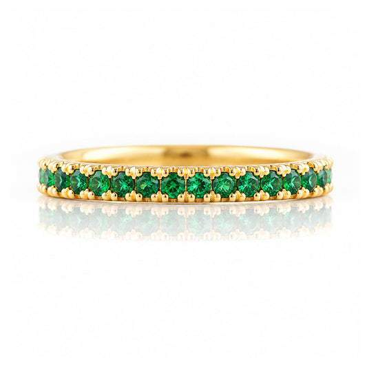 Emma, Emerald Half Eternity Ring - 1.5mm - Victoria's Jewellery