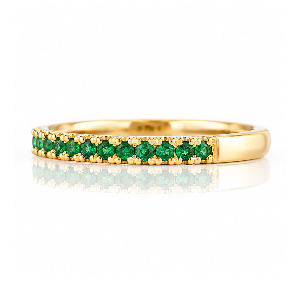Emma, Emerald Half Eternity Ring - 1.5mm - Victoria's Jewellery