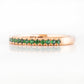 Emerald half eternity wedding band stack ring in rose gold - Victoria's Jewellery