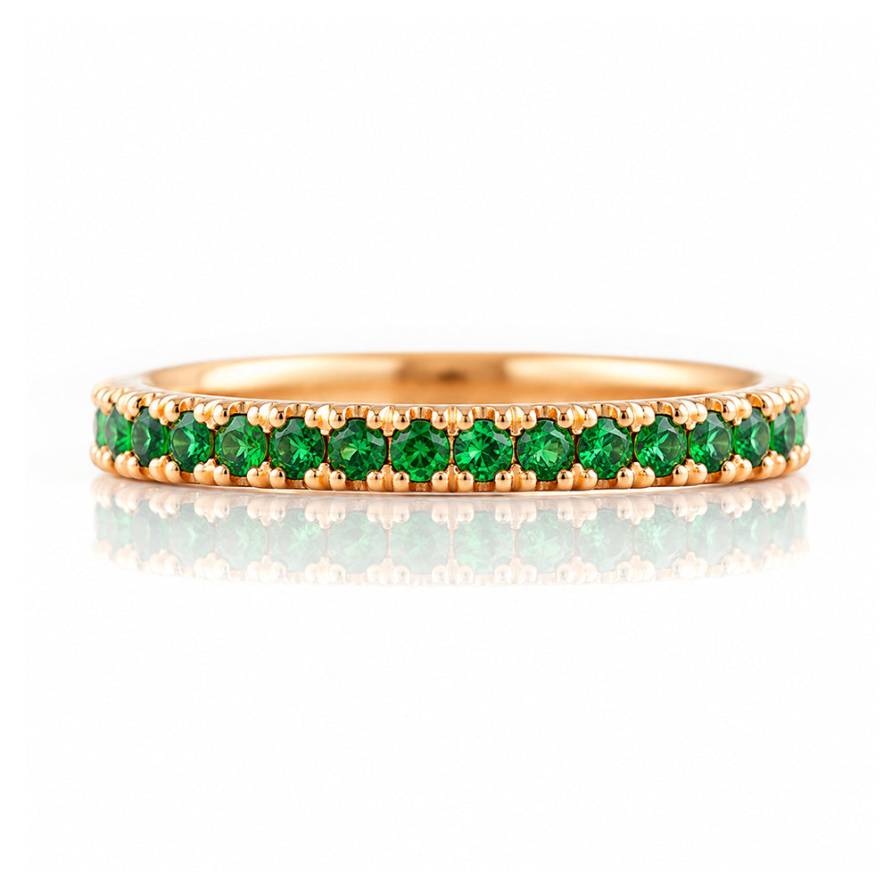 Emma, Emerald Half Eternity Ring - 1.5mm - Victoria's Jewellery