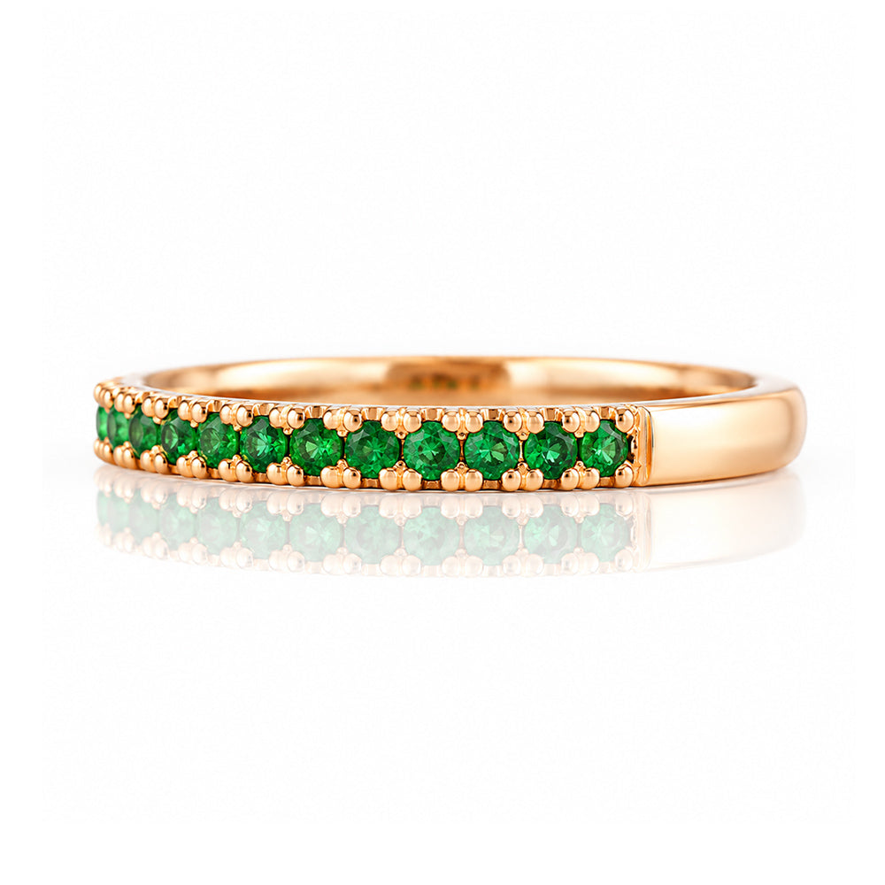 Emma, Emerald Half Eternity Ring - 1.5mm - Victoria's Jewellery