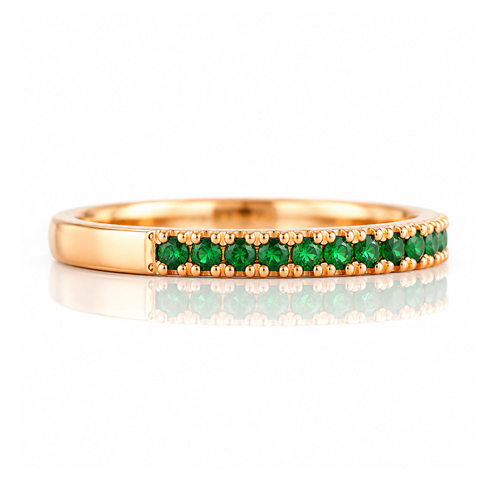 Emma, Emerald Half Eternity Ring - 1.5mm - Victoria's Jewellery
