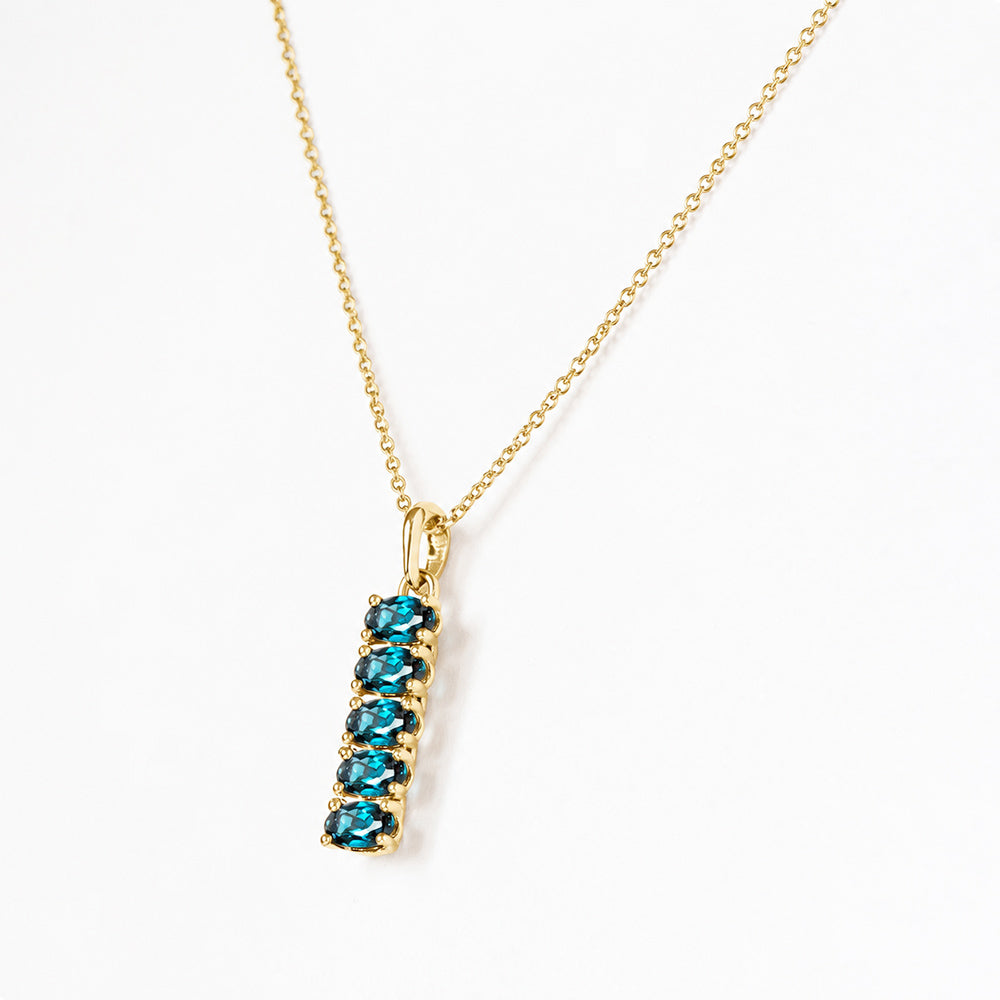Willow, London Blue Topaz Necklace - Victoria's Jewellery