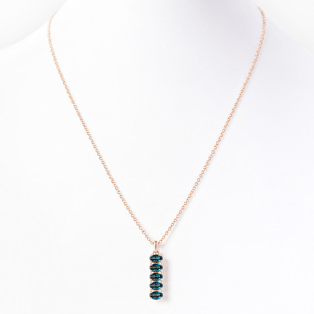 Willow, London Blue Topaz Necklace - Victoria's Jewellery