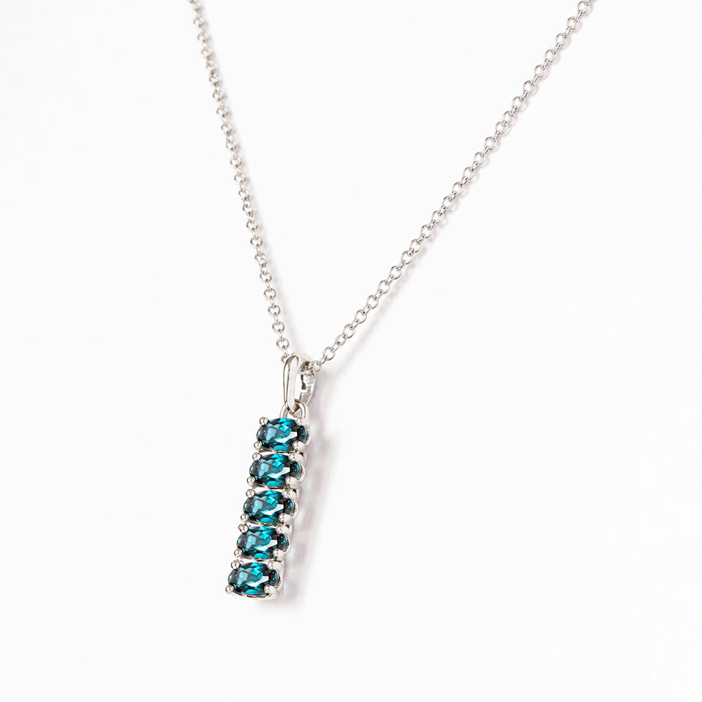 Willow, London Blue Topaz Necklace - Victoria's Jewellery