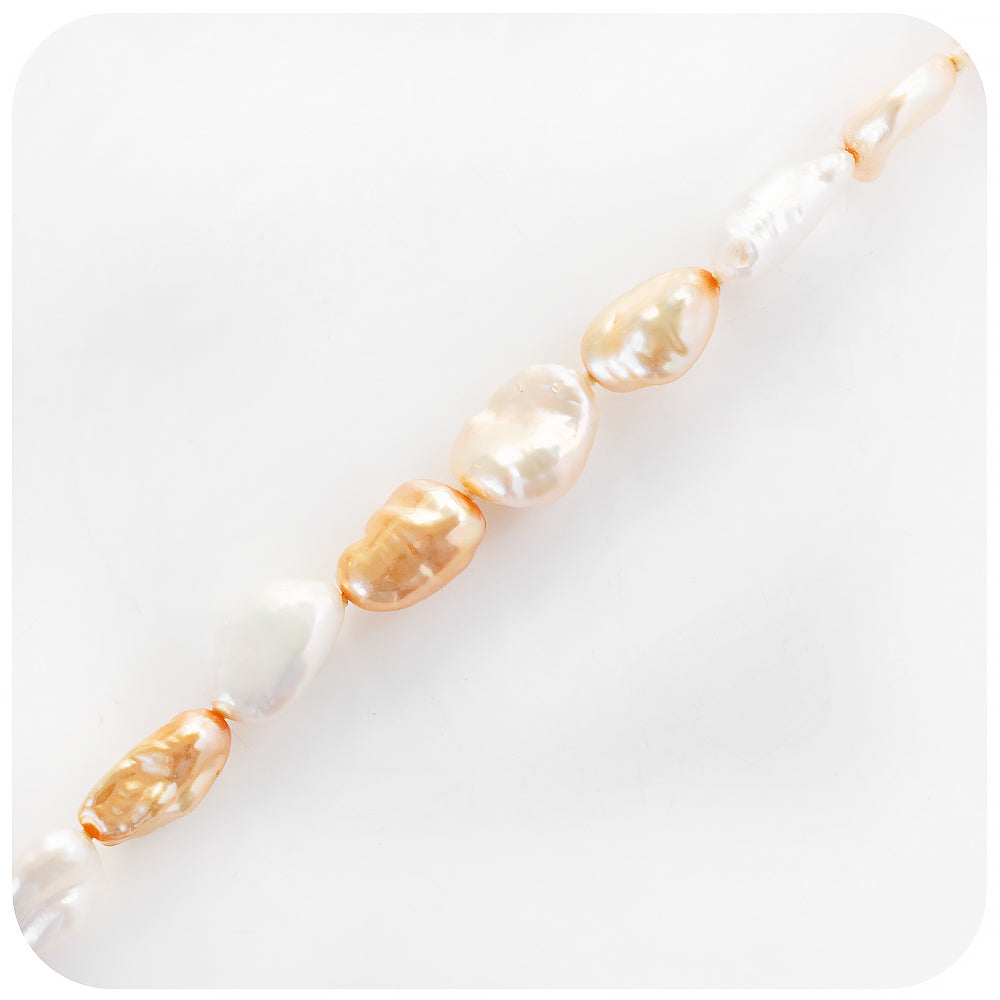 White and Gold Fresh Water Pearl Bracelet
