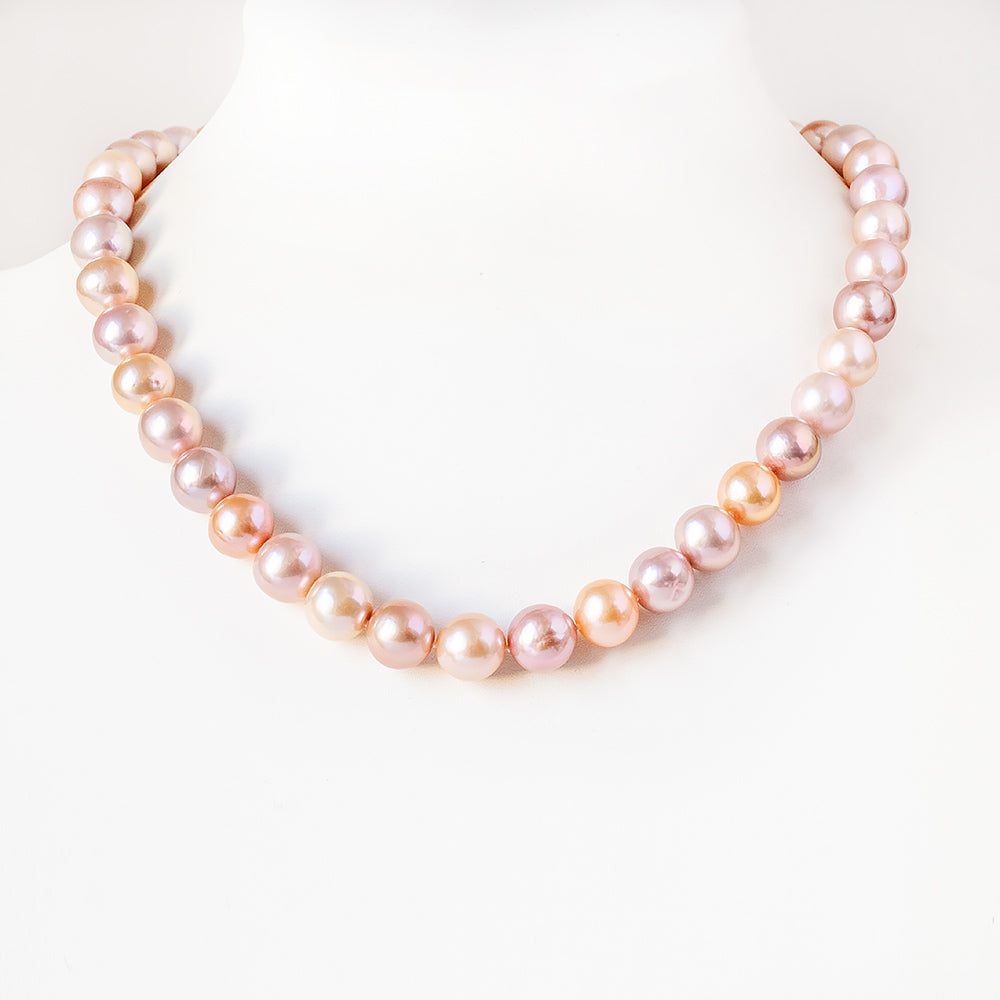 9.5-10mm Peach Fresh Water Pearl Necklace