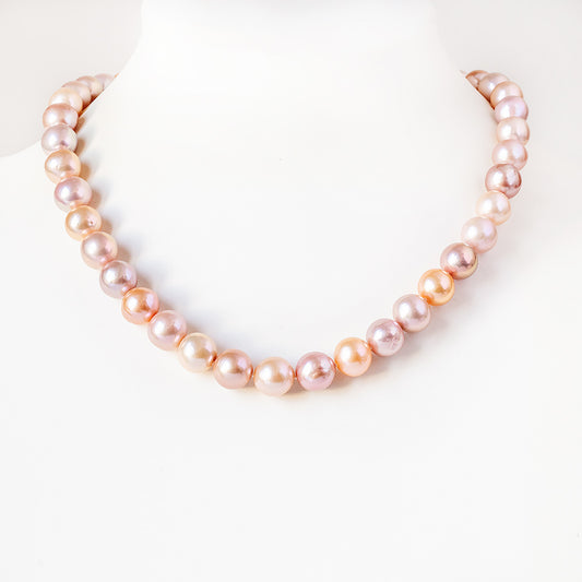 9.5-10mm Peach Fresh Water Pearl Necklace