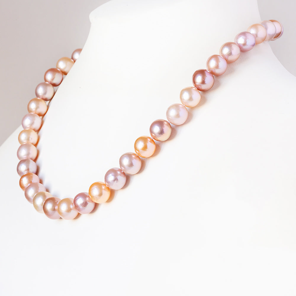 9.5-10mm Peach Fresh Water Pearl Necklace