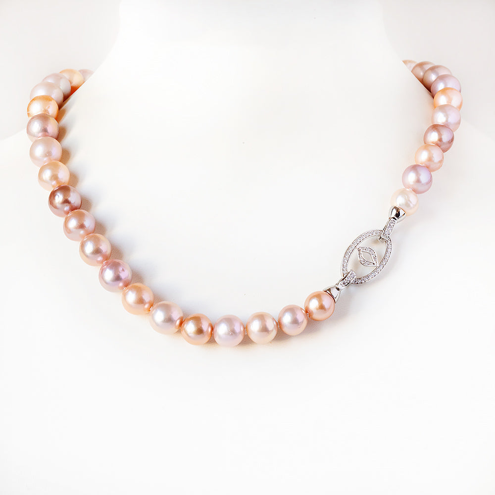9.5-10mm Peach Fresh Water Pearl Necklace