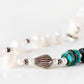 Fresh Water Pearl and Turquoise Necklace with Sterling Silver Details - 58cm - Victoria's Jewellery