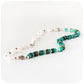 Fresh Water Pearl and Turquoise Necklace with Sterling Silver Details - 58cm