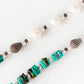 Fresh Water Pearl and Turquoise Necklace with Sterling Silver Details - 58cm - Victoria's Jewellery