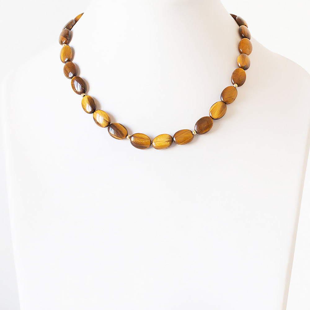 Tiger Eye Coin Necklace - Victoria's Jewellery