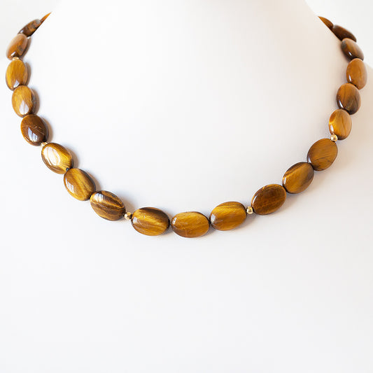 Tiger Eye Coin Necklace - Victoria's Jewellery