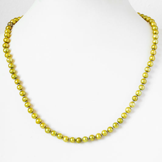 Olive Green Fresh Water Pearl Necklace