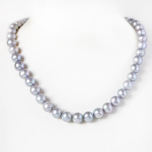 9.5-10mm Grey Fresh Water Pearl Necklace