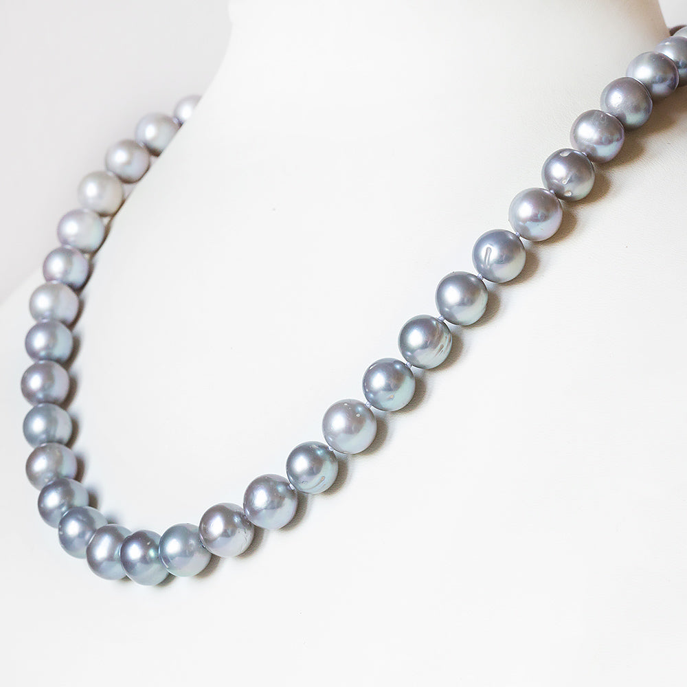 9.5-10mm Grey Fresh Water Pearl Necklace