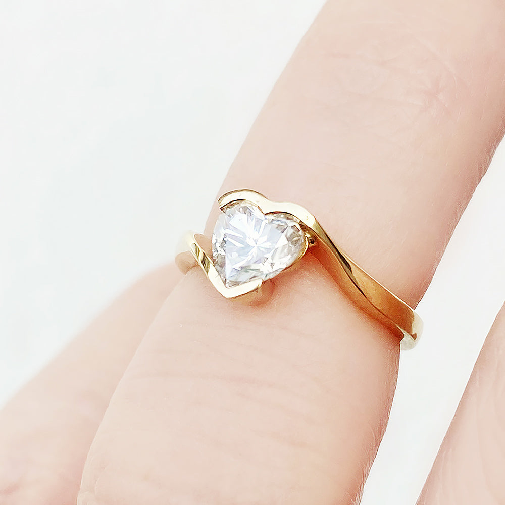 Celeste, a Heart Cut Lab Diamond Ring - Victoria's Jewellery